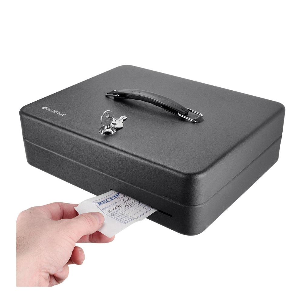 Barska 12 inch Standard Fold Out Cash Box with Key Lock CB13052