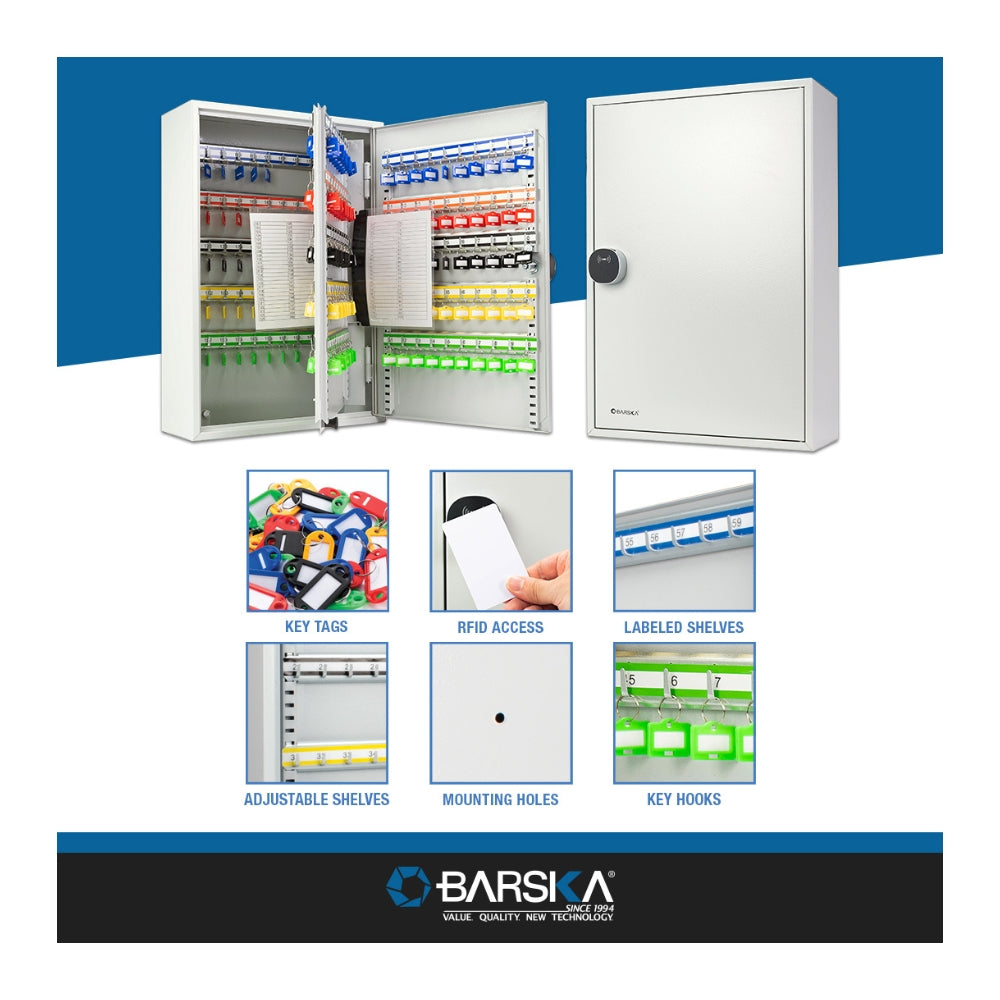 Barska 200 Keys Adjustable Key Cabinet with RFID Lock CB13716