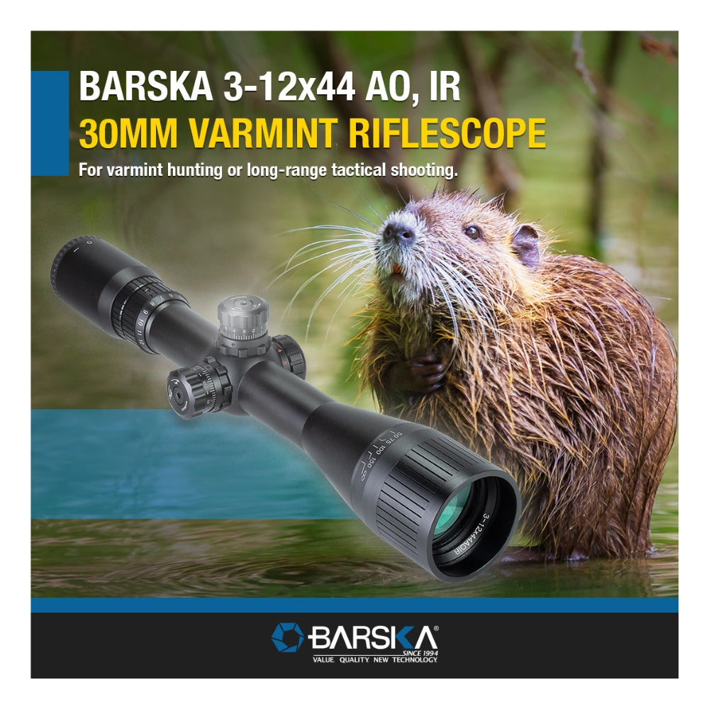 Barska 3-12x44mm AO, IR 30mm Varmint AC13544 | All Security Equipment