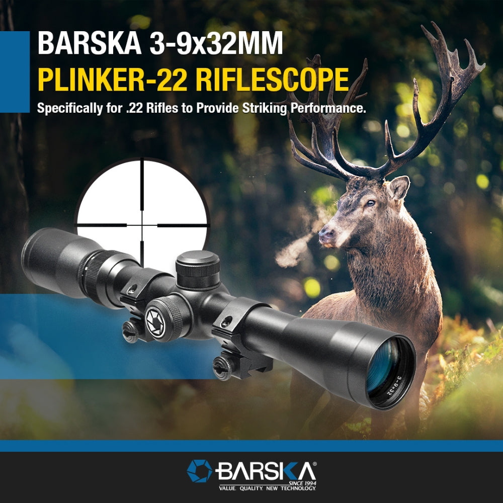 Barska 3-9x32mm Plinker-22 Rifle Scope with Rings AC10380