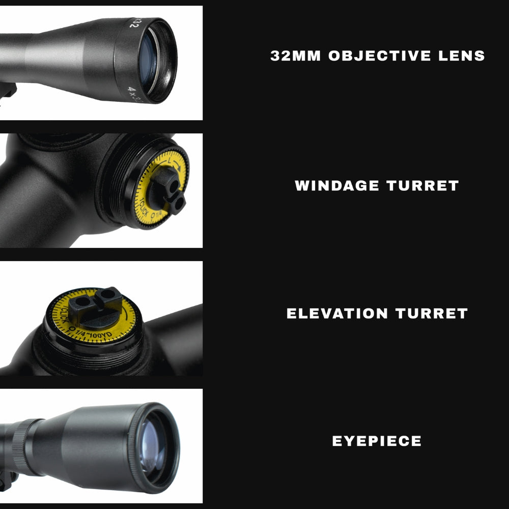 Barska 4x32mm Plinker-22 Rifle Scope with Rings AC10038