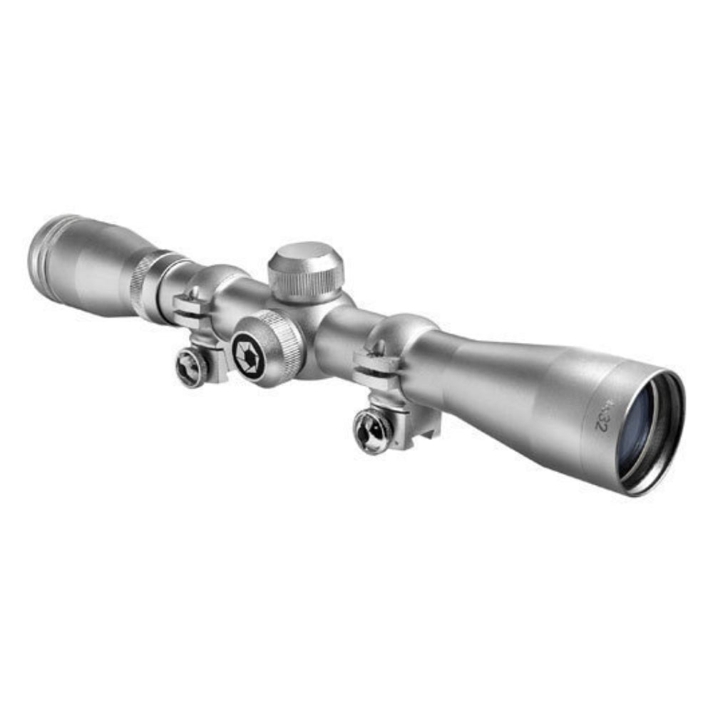 Barska 4x32mm Plinker-22 Silver Finish Rifle Scope with Rings AC10040