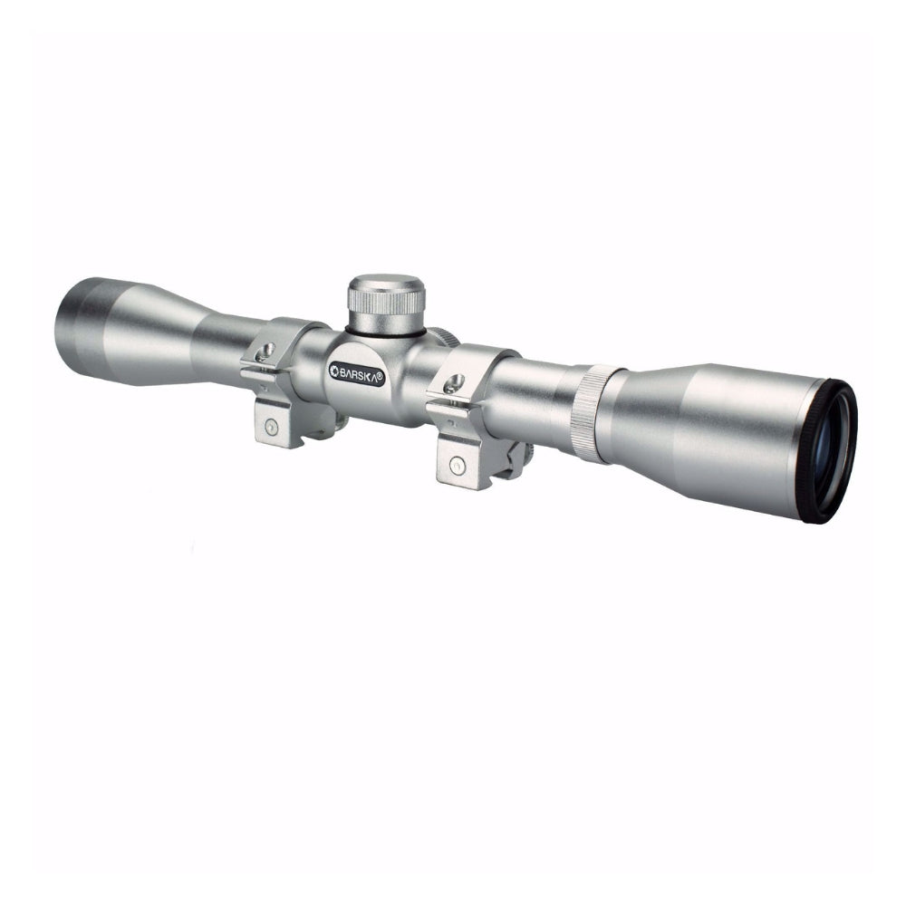 Barska 4x32mm Plinker-22 Silver Finish Rifle Scope with Rings AC10040