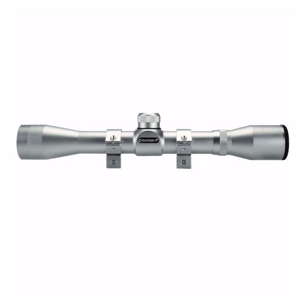 Barska 4x32mm Plinker-22 Silver Finish Rifle Scope with Rings AC10040