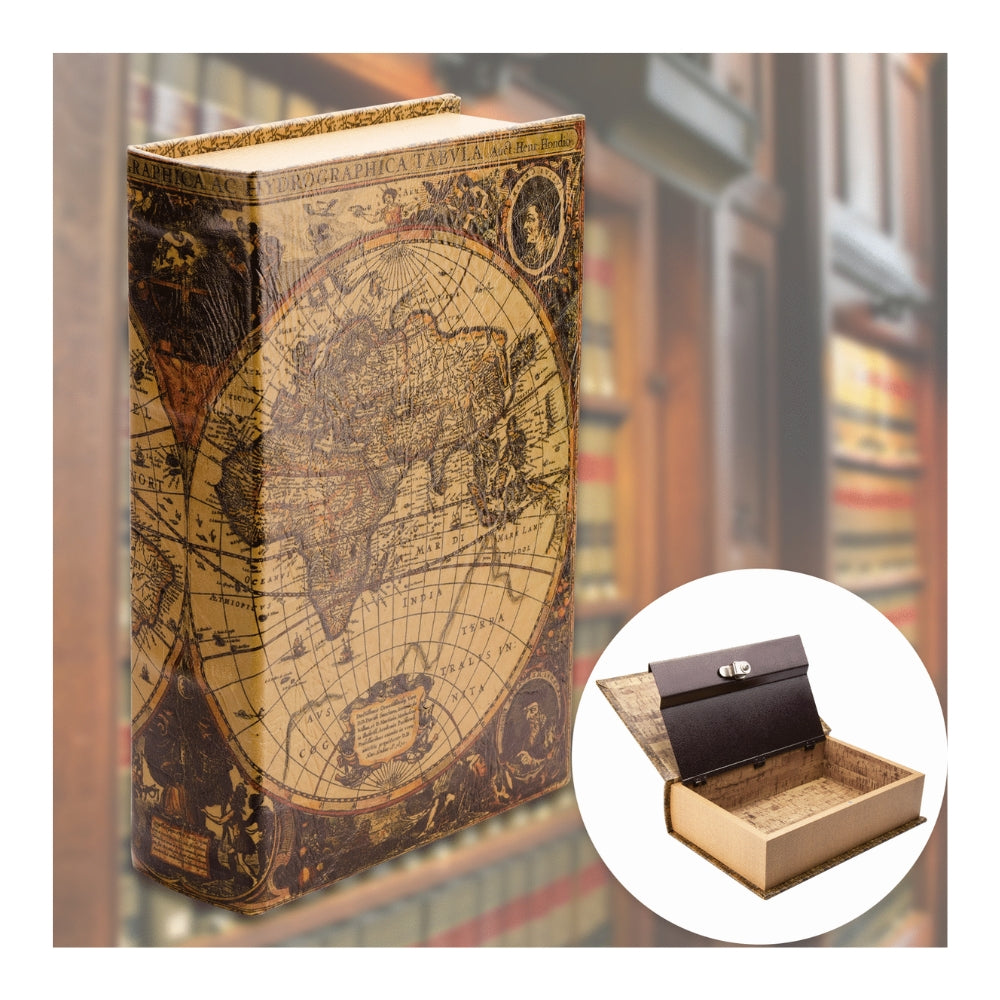 Barska Antique Map Book Lock Box CB12480