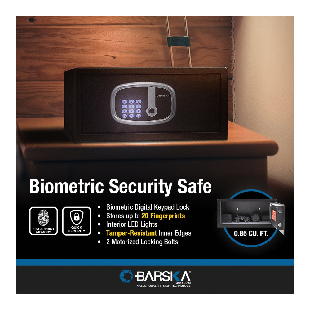 Barska Biometric Digital Security Safe with Interior Lights AX13632