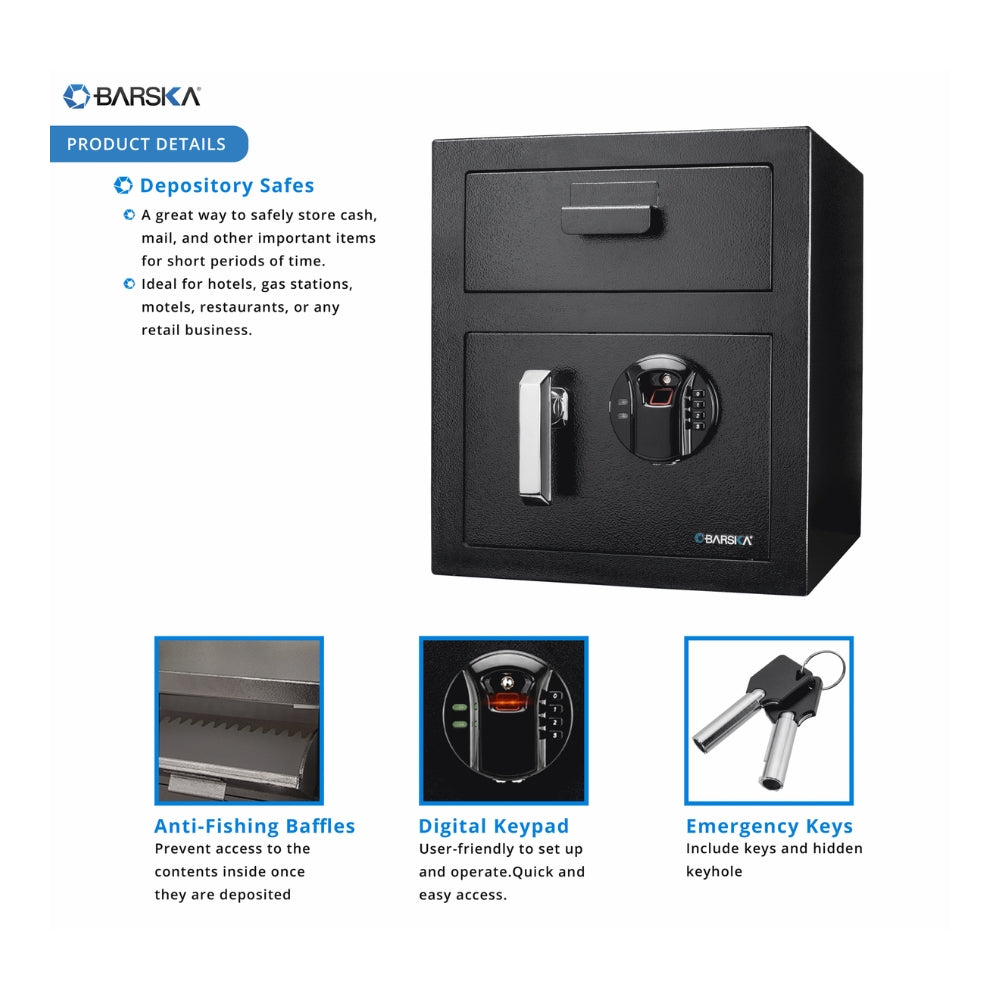 Barska Biometric Keypad Depository Safe AX13108