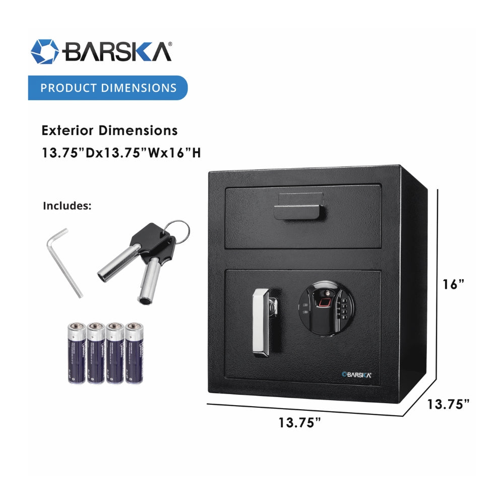 Barska Biometric Keypad Depository Safe AX13108