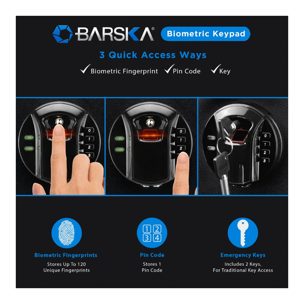 Barska Biometric Keypad Depository Safe AX13108