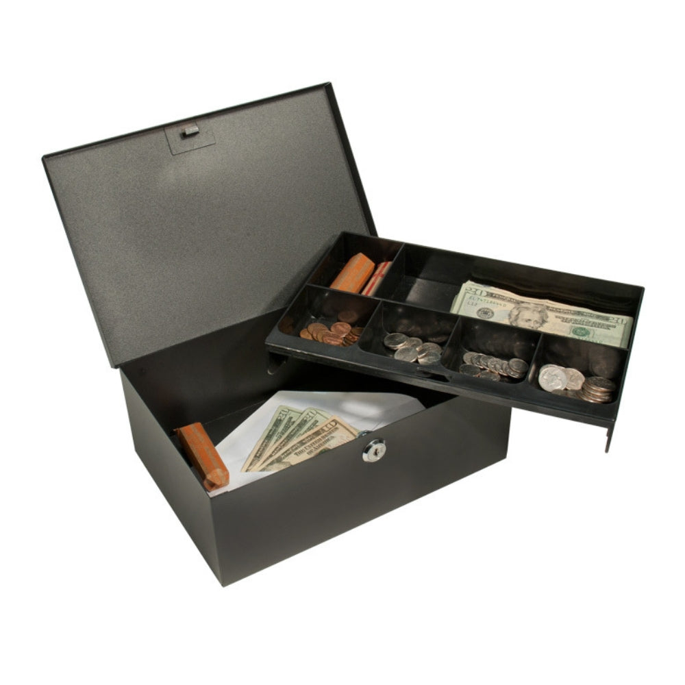 Barska Cash Box and Six Compartment Tray with Key Lock CB11792