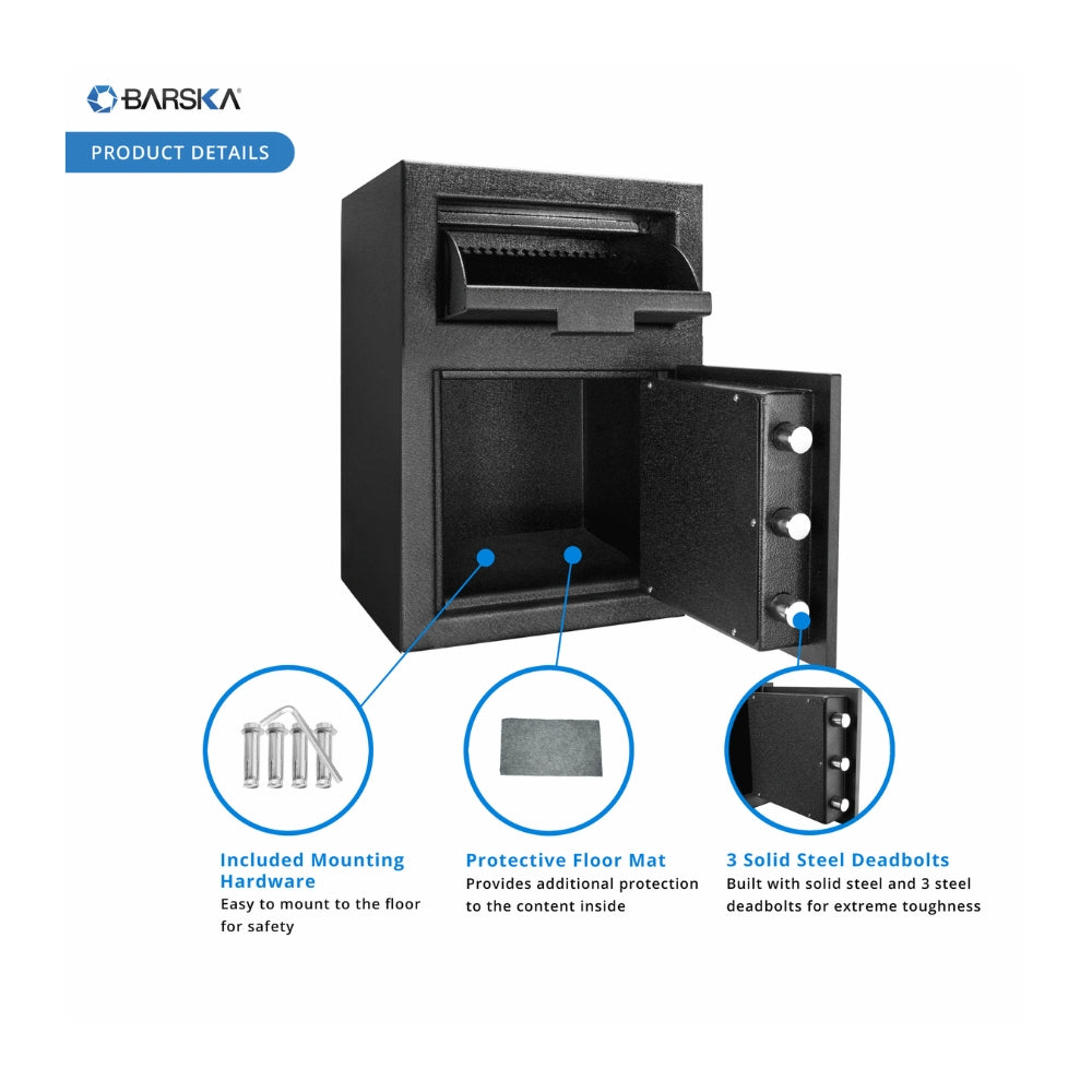 Barska DX-200 Standard Depository Keypad Safe Black 14x14x20" AX12588