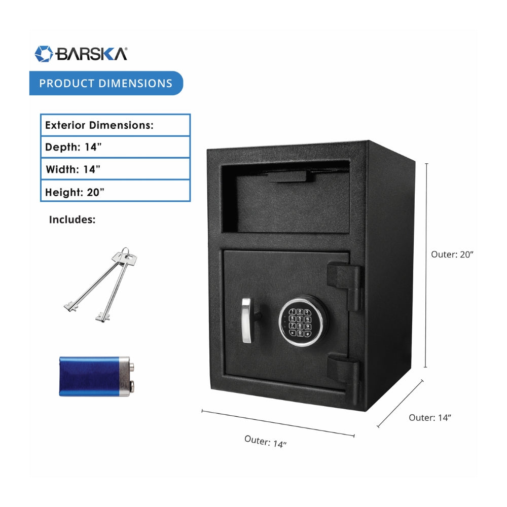 Barska DX-200 Standard Depository Keypad Safe Black 14x14x20" AX12588