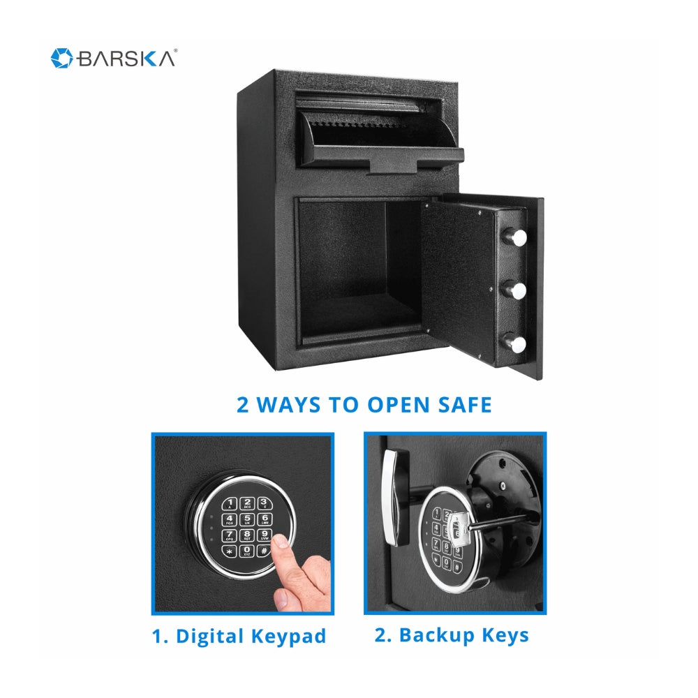 Barska DX-200 Standard Depository Keypad Safe Black 14x14x20" AX12588