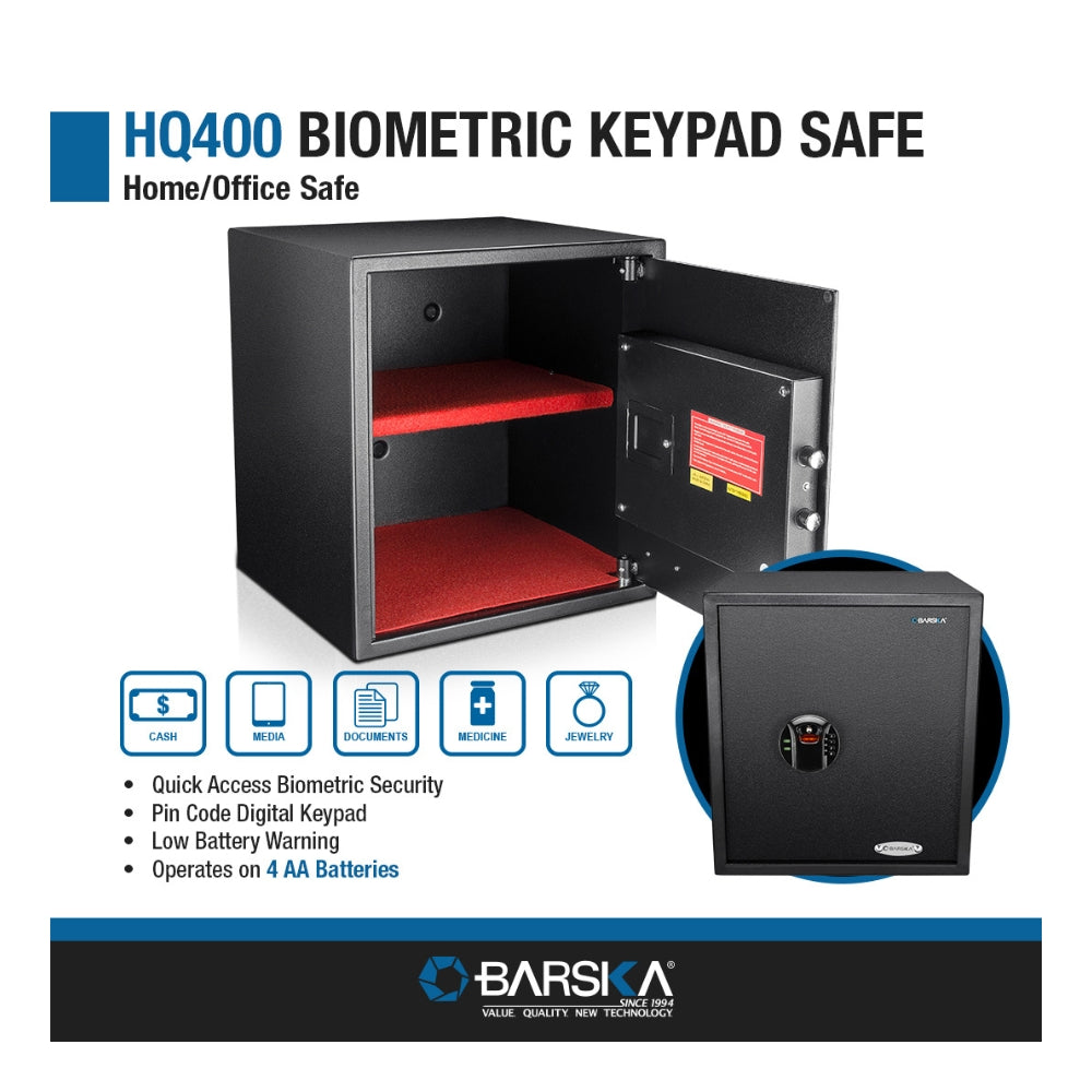 Barska HQ400 Large Biometric Digital Keypad Safe AX12842