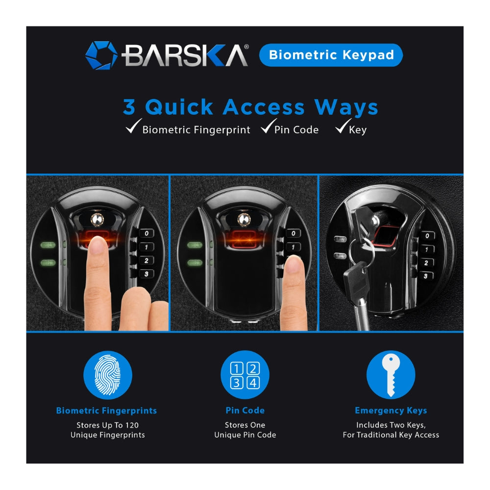 Barska HQ400 Large Biometric Digital Keypad Safe AX12842