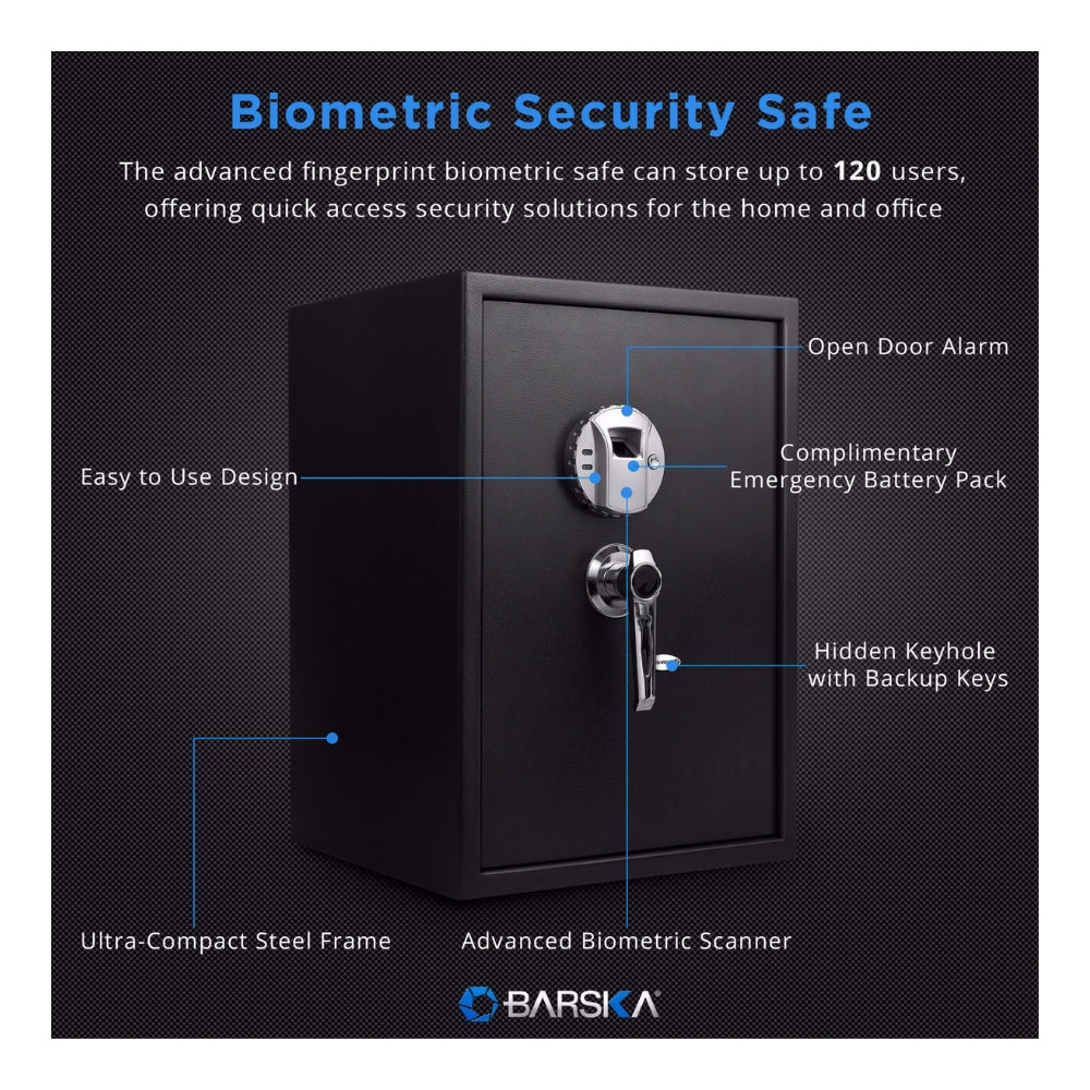 Barska Large Biometric Security Safe with Fingerprint Lock AX11650