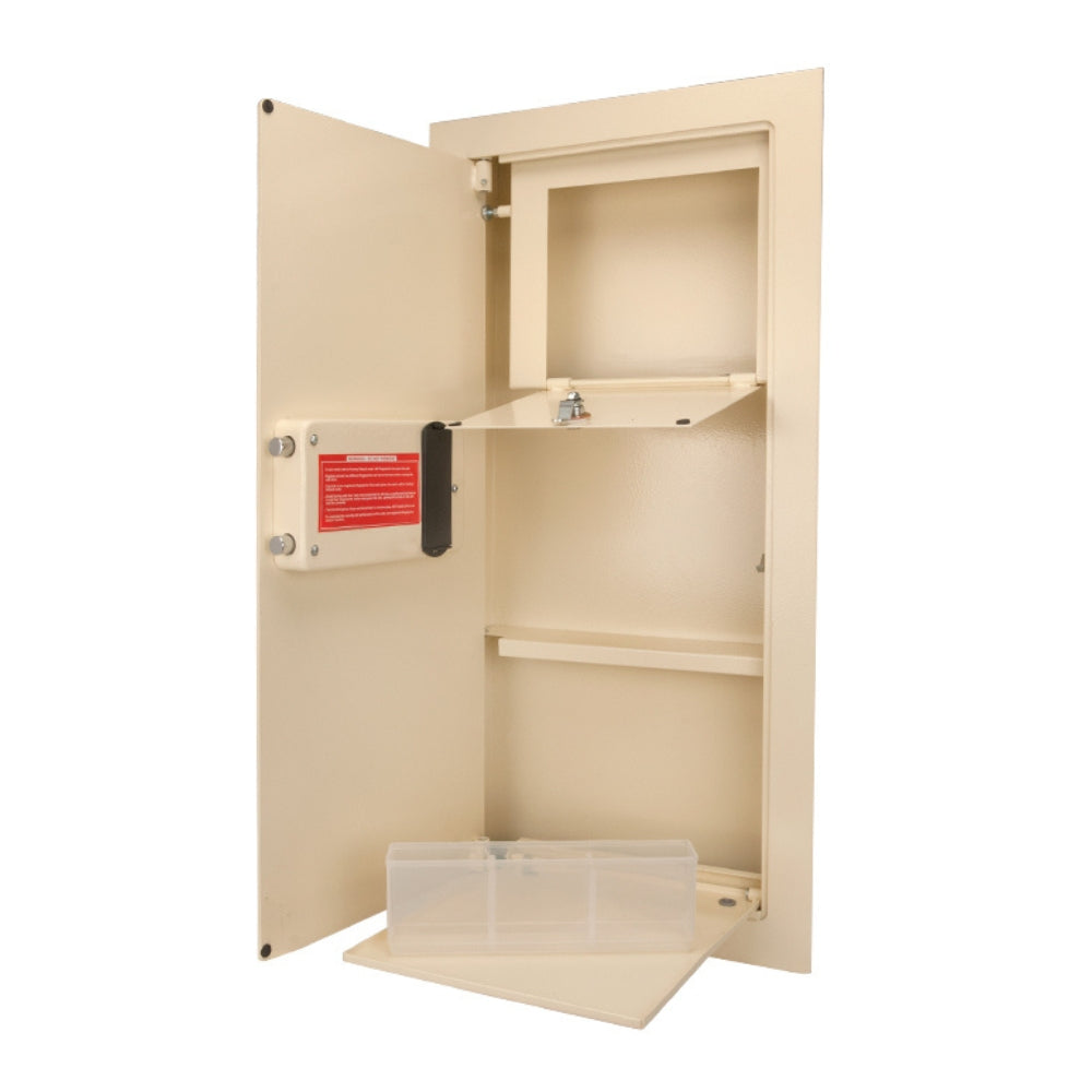 Barska Large Biometric Wall Safe Left Opening (Beige) AX12880