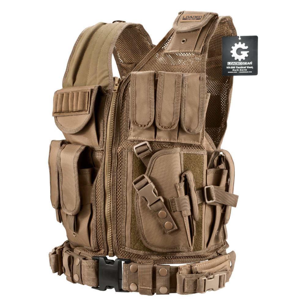 Barska Loaded Gear Tactical Vest VX-200 Tan (Dark Earth) BI12346