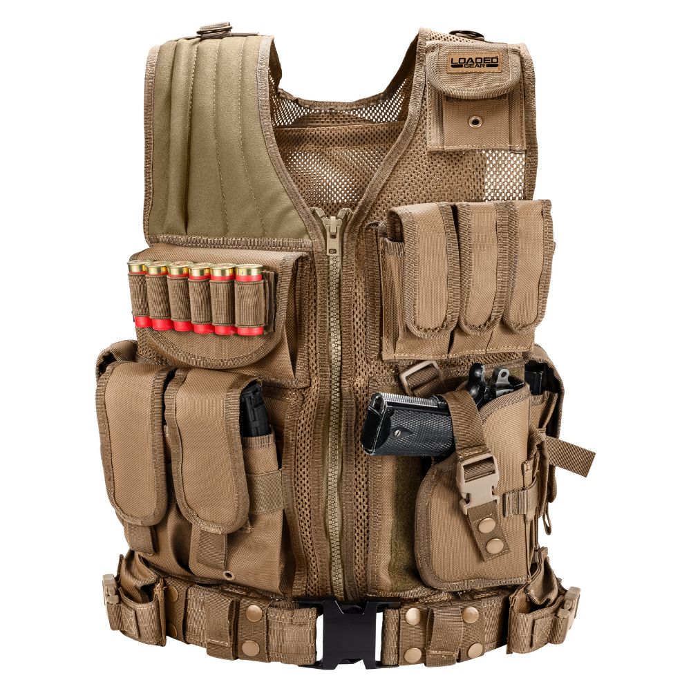 gear vest Barska BI12346 Loaded Gear Tactical Vest VX-200 Tan (Dark Earth)