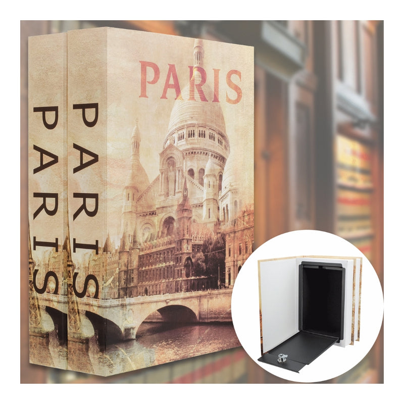 Barska Paris Dual Diversion Book Lock Box with Key Lock CB13058 All