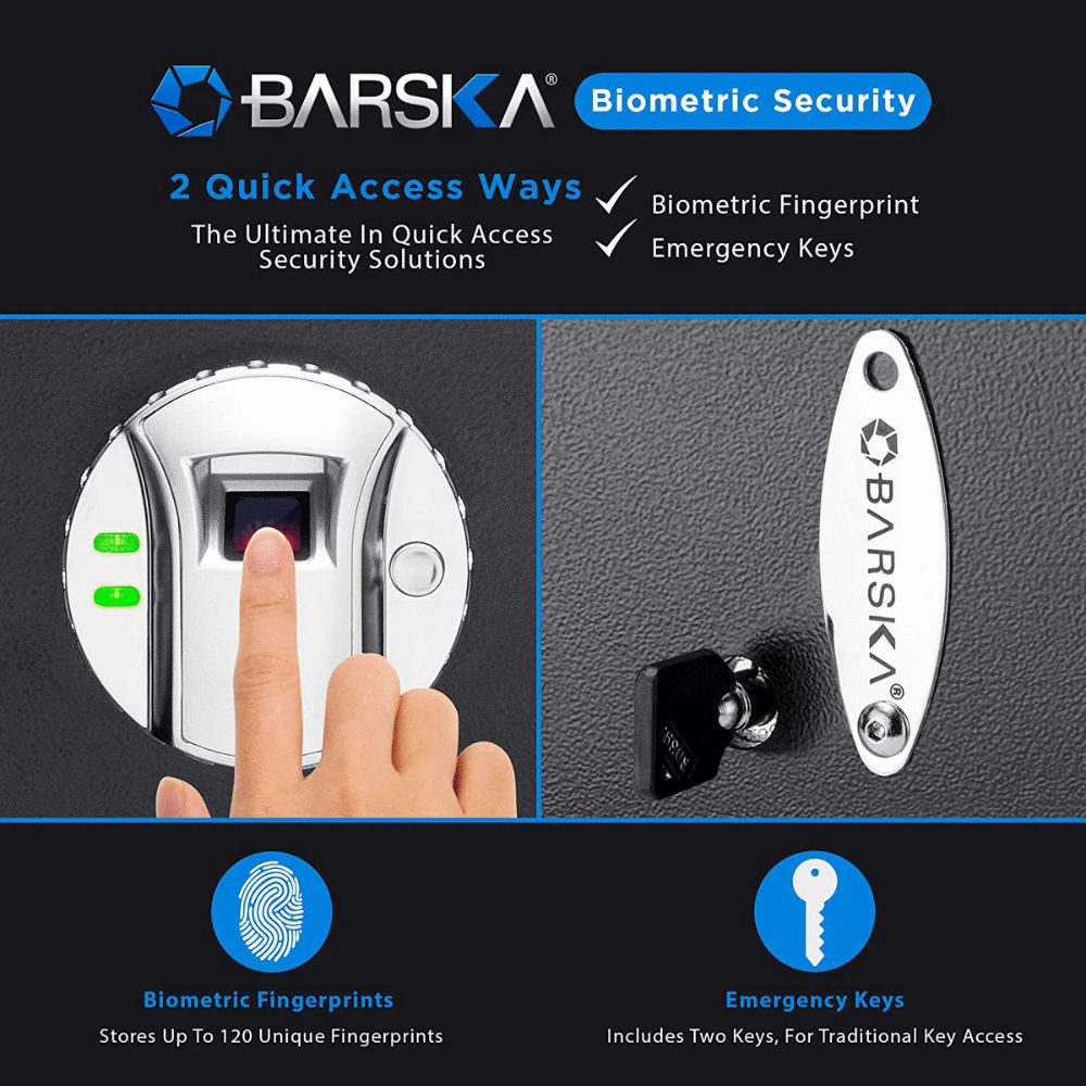 Barska Quick Access Large Biometric Rifle Safe AX11898