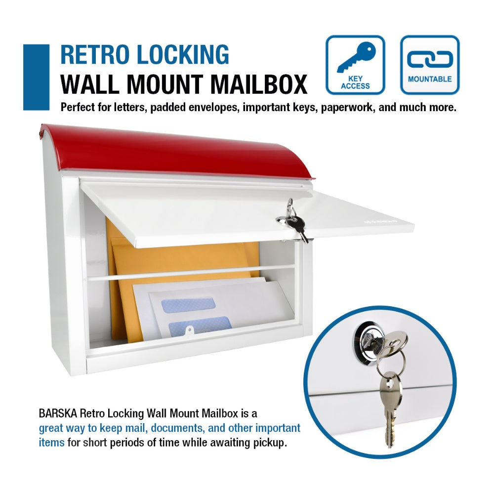 Barska Retro Locking Wall Mount Mailbox CB13700