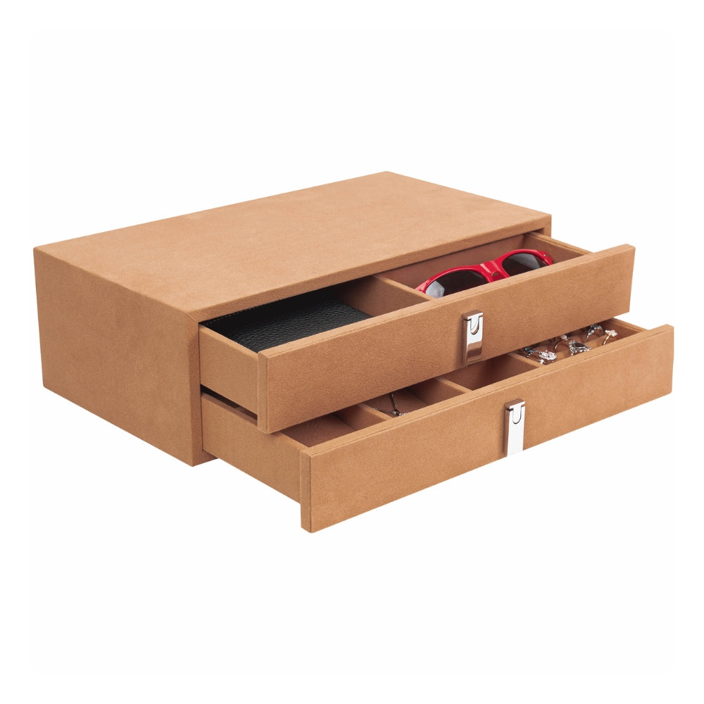 Barska Suede-Lined Jewelry Storage Drawer Set Tan AF13318