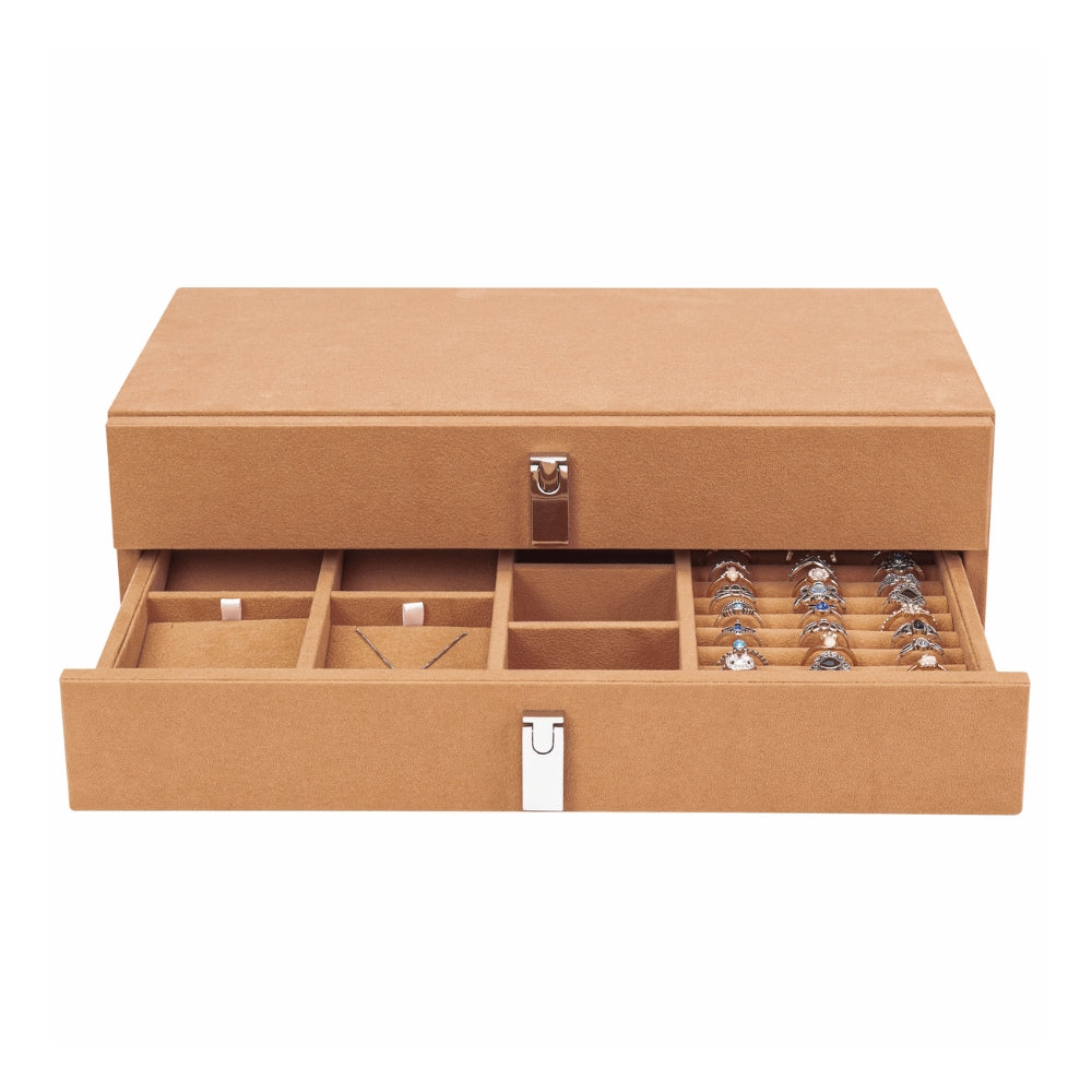 Barska Suede-Lined Jewelry Storage Drawer Set Tan AF13318