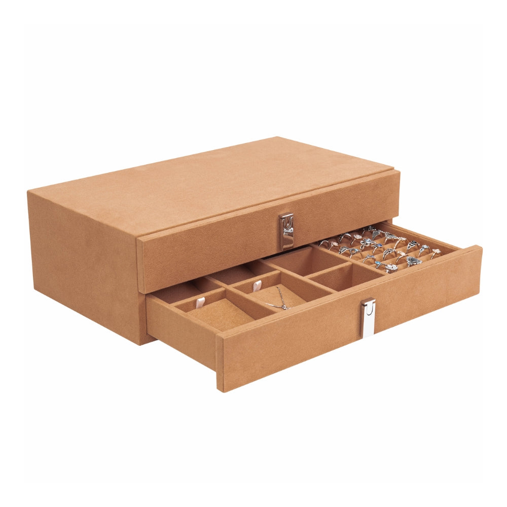 Barska Suede-Lined Jewelry Storage Drawer Set Tan AF13318