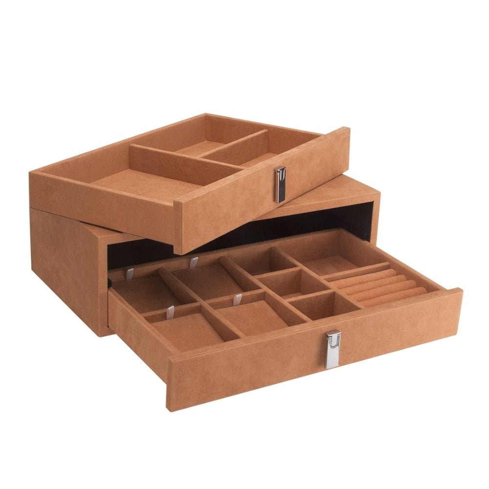 Barska Suede-Lined Jewelry Storage Drawer Set Tan AF13318