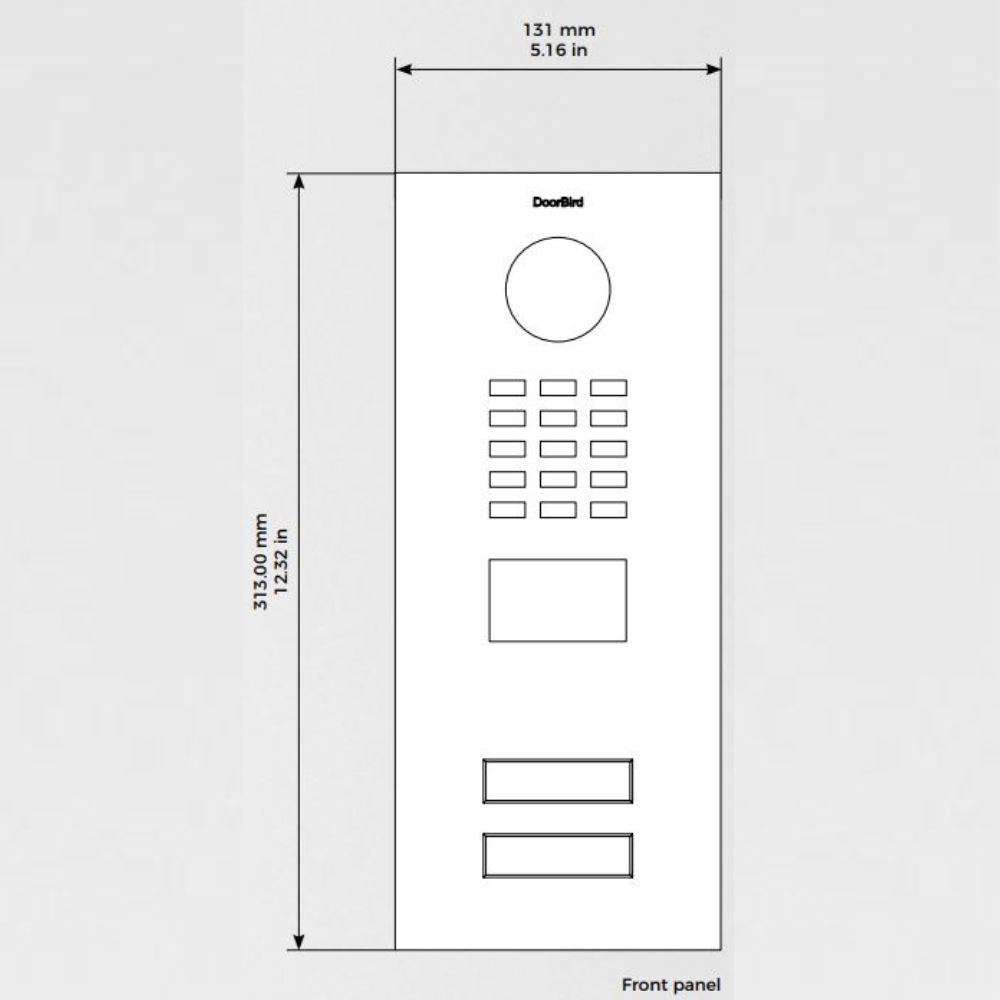 DoorBird IP Video Door Station w/ 2 Call Buttons Brushed D2102V