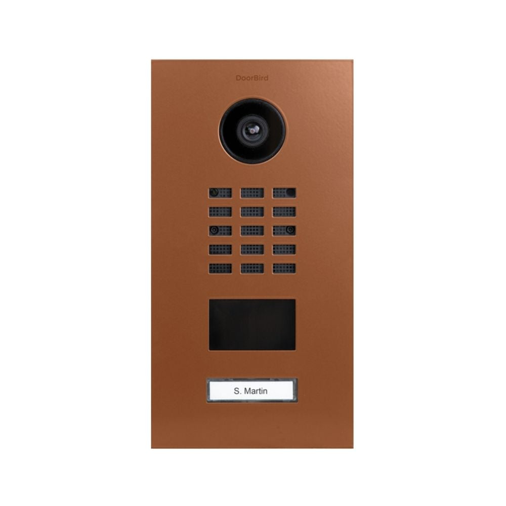 DoorBird IP Video Door Station D2101V with 1 Call Button (Brown Hues)