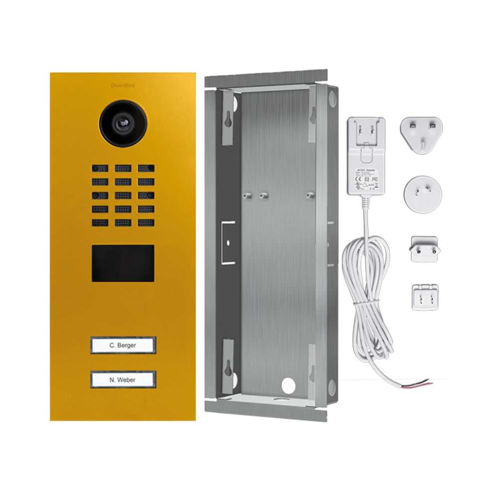 DoorBird IP Video Door Station D2102V with 2 Call Buttons Yellow Hues