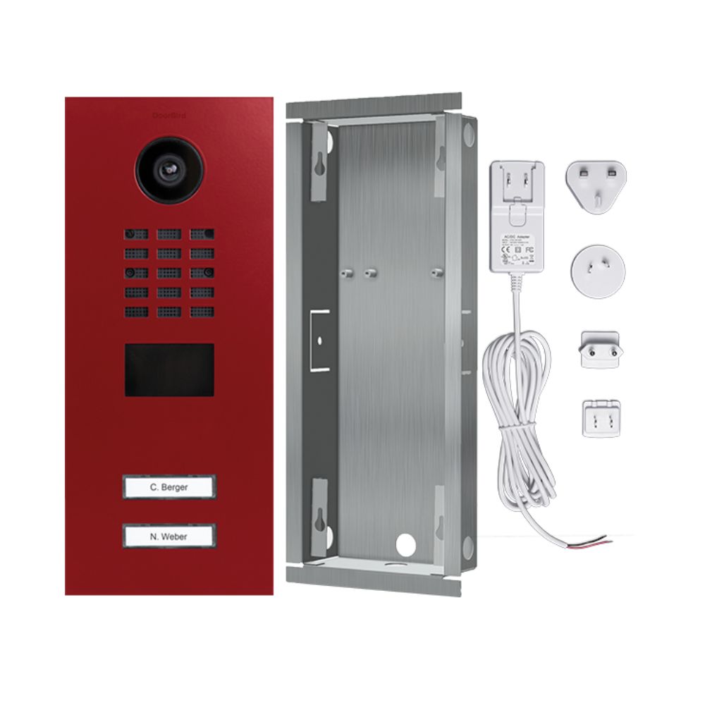 DoorBird IP Video Door Station D2102V with 2 Call Buttons (Red Hues)