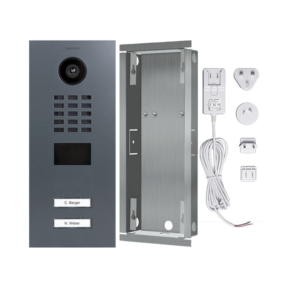 DoorBird IP Video Door Station D2102V with 2 Call Buttons (Grey Hues)