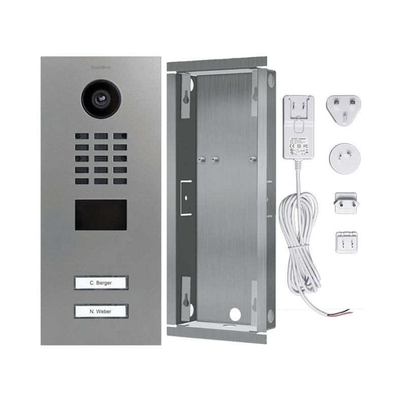 DoorBird IP Video Door Station D2102V with 2 Call Buttons (Grey Hues)