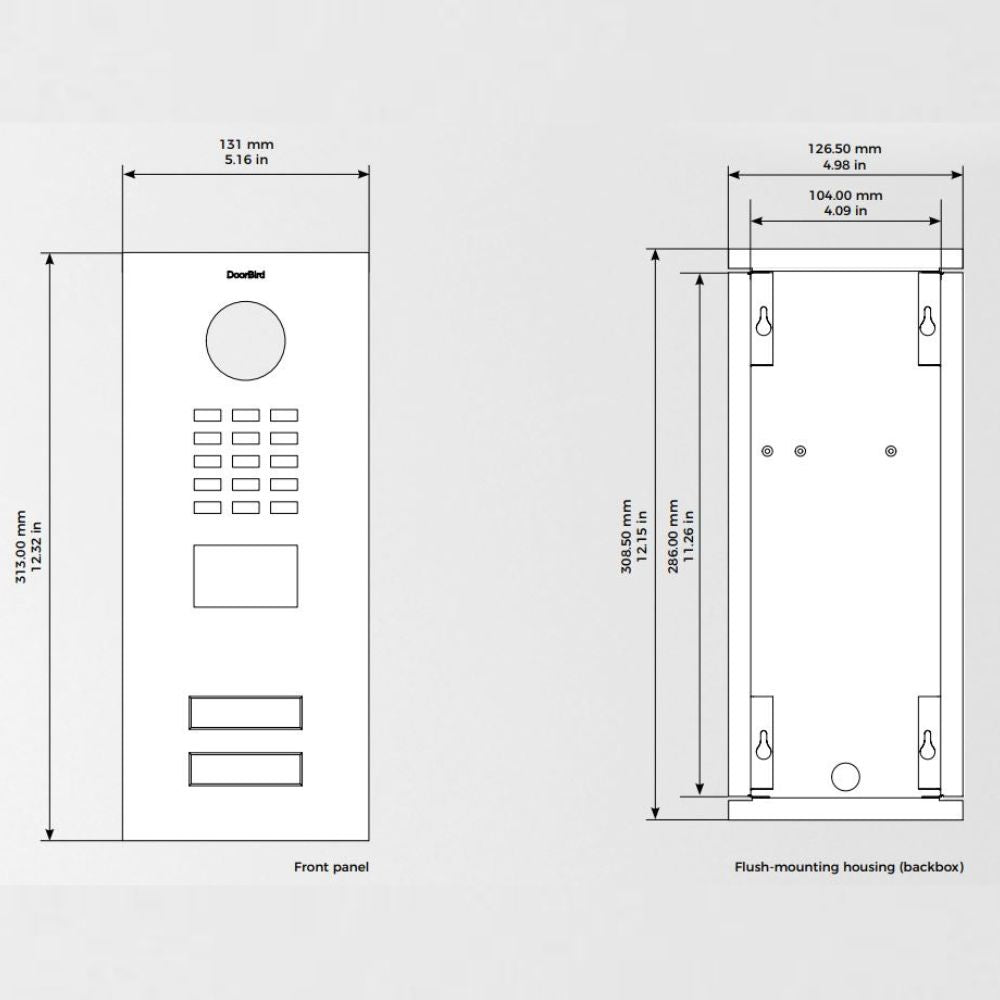 DoorBird IP Video Door Station D2102V with 2 Call Buttons (White Hues)
