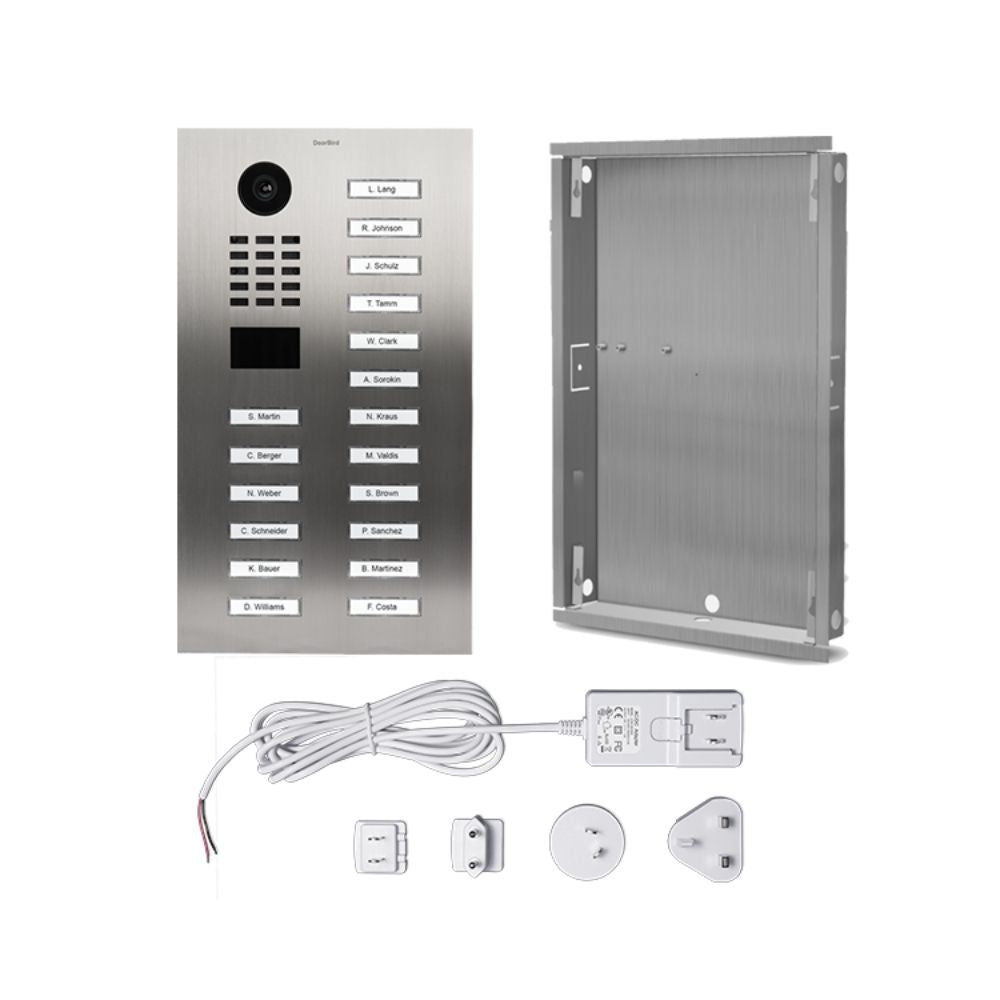 DoorBird IP Video Door Station D2118V 18-Call Buttons (Brushed)