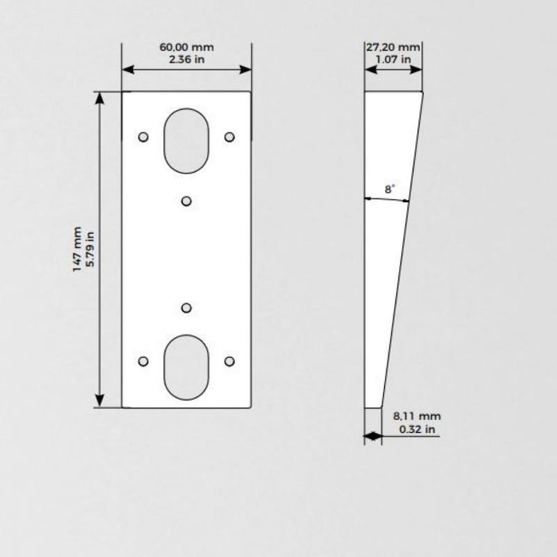 DoorBird Wedge Corner Wall Mount Adapter for D1101 Surface-mount A8001
