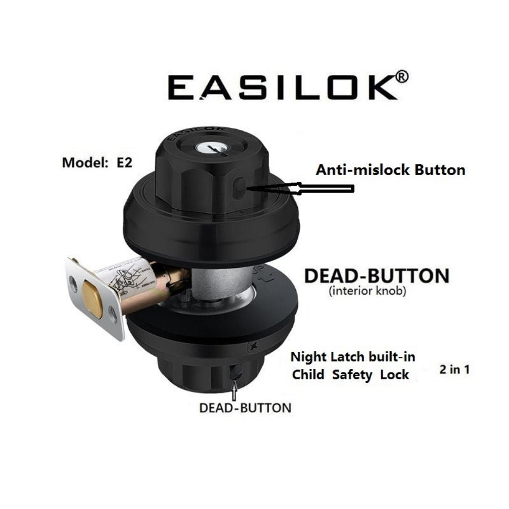 Easilok Twin-Lock Keyed Alike Combo Dimple Keyway 2E-Black