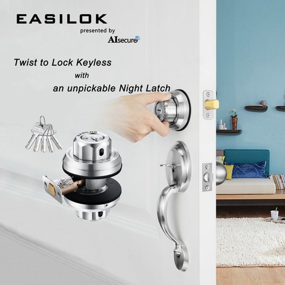 Easilok Twin-Lock Keyed Alike Combo Dimple Keyway 2E-Silver