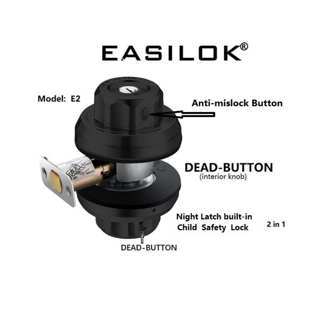 Easilok Twin-Lock Keyed Alike Combo Dimple Keyway E2-Black | ASE