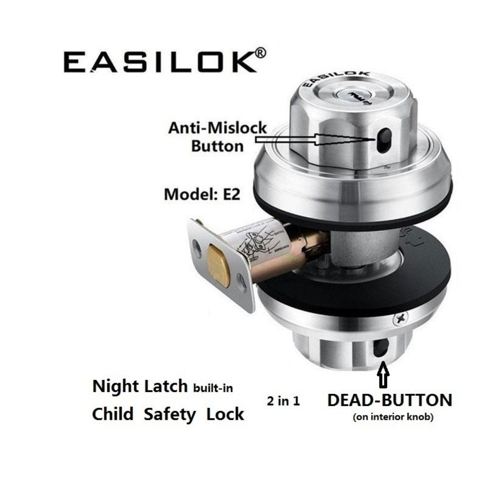 Easilok Twin-Lock Keyed Alike Combo Dimple Keyway E2-Silver | ASE