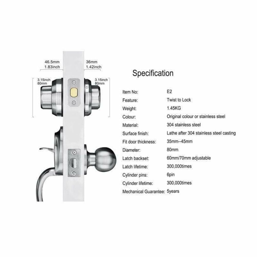 Easilok Twin-Lock Keyed Alike Combo Dimple Keyway E2-Silver | ASE
