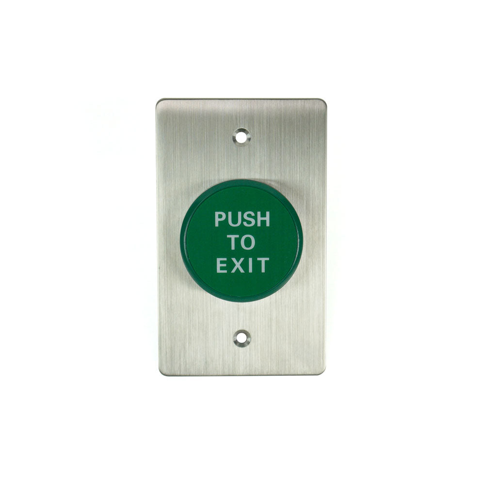 ASE Green Request to Exit Stainless Steel Button | FAS-PBRGN