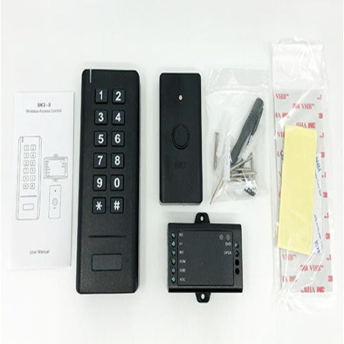 Wireless Keypad Card Reader Kit With Wireless Push Button & Receiver FAS-SCK-3SK-BK