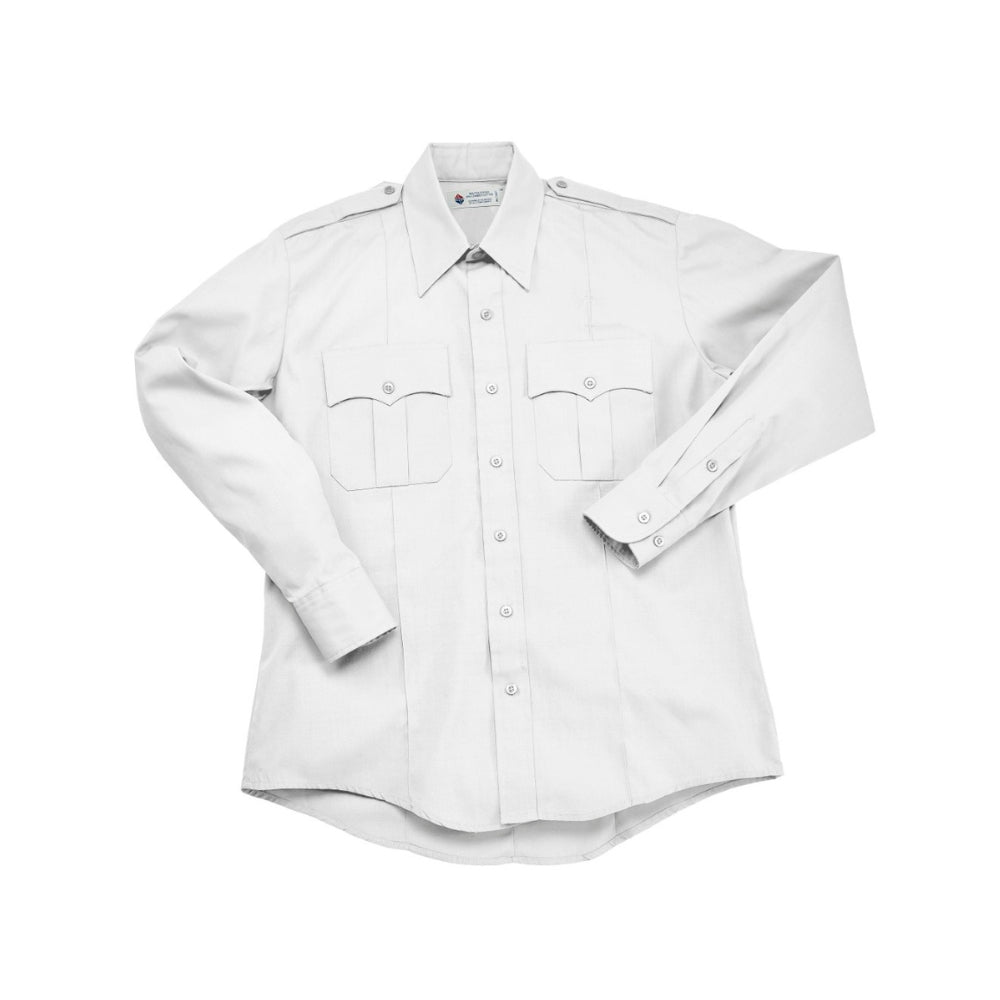 Liberty Uniform - L/S police shirt, 65% polyester, 35% cotton, (White) | LIB-722MWH