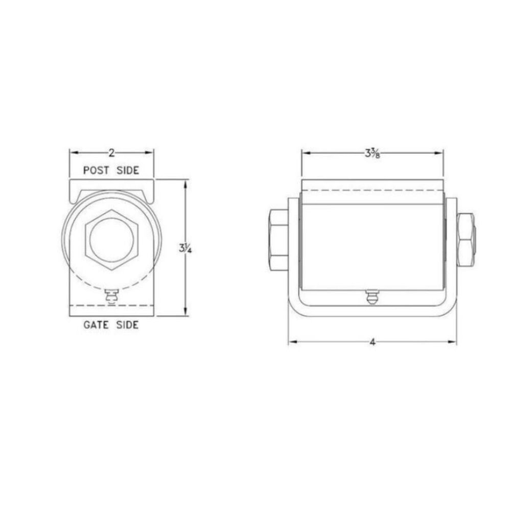 LiftMaster Heavy Duty Roller Cage Bearing Hinge Flat Mount 2000Z