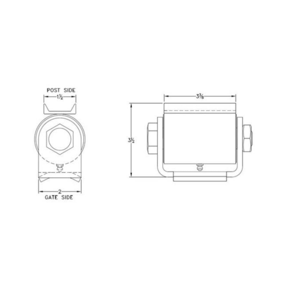 LiftMaster Heavy Duty Roller Cage Bearing Hinge Flat to Gate 2015P