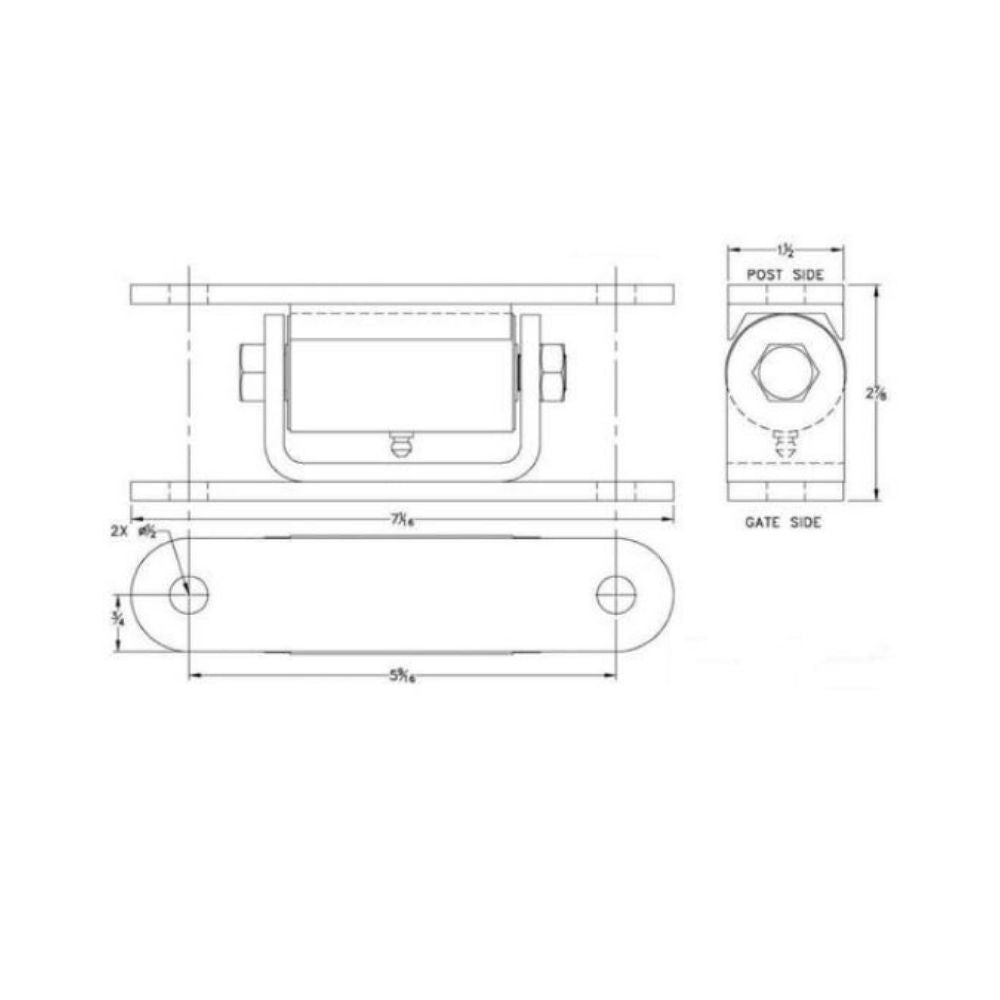 LiftMaster STD Duty Roller Cage Bearing Hinge Bolt to Gate 2150B